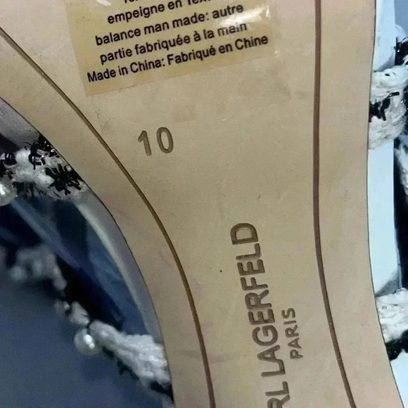 KARL LAGERFELD PARIS Lara Block Heel Textured Sandal, clear heel - Picture 11 of 11